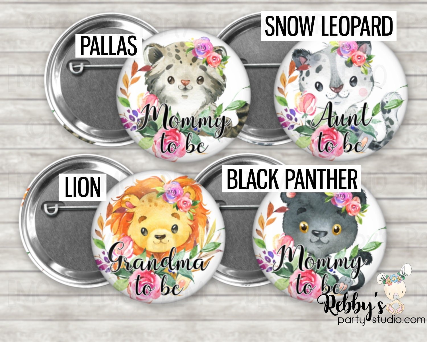 Wild Cats Baby Shower Pin: Personalized Family Name Badge