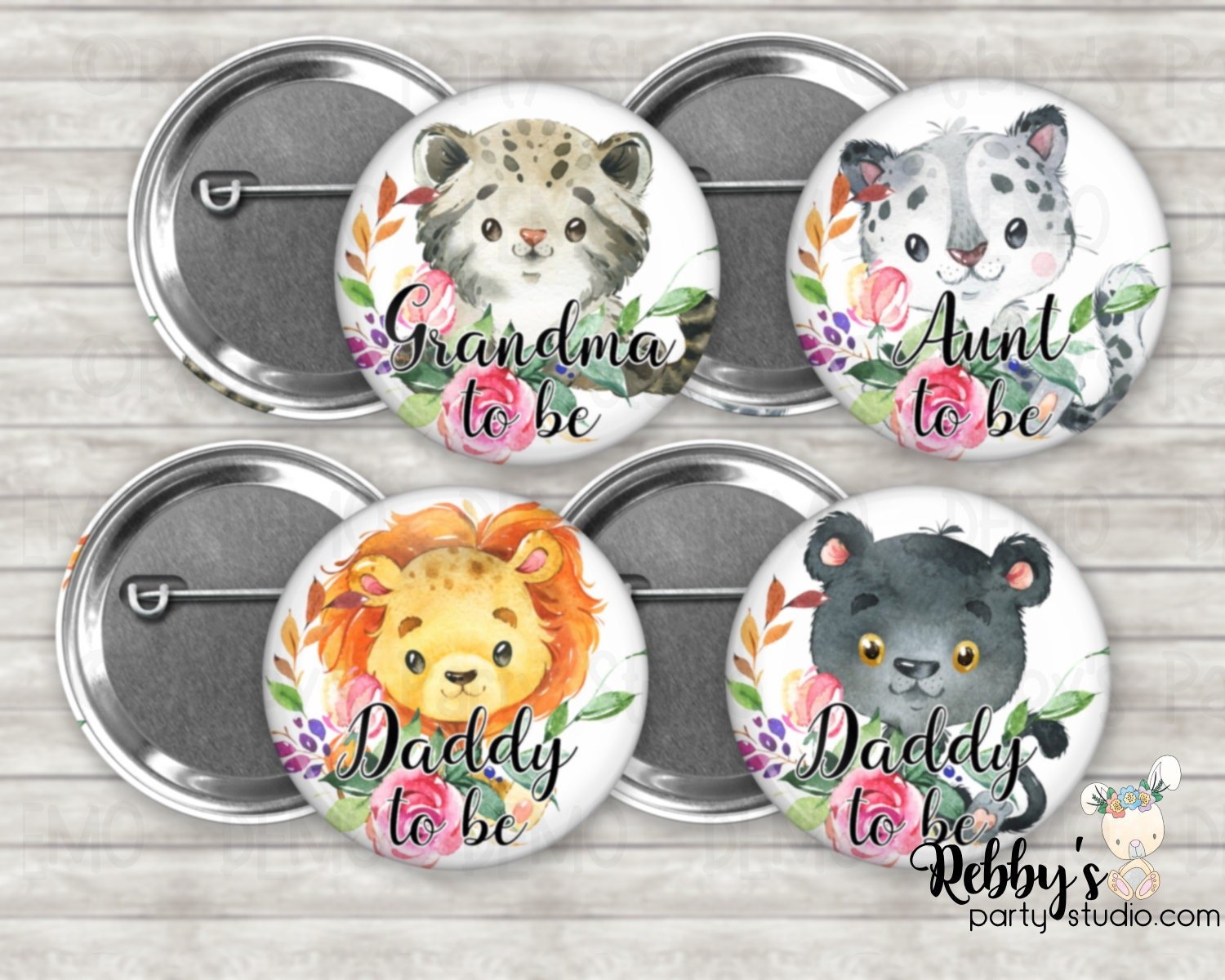 Wild Cats Baby Shower Pin: Personalized Family Member Button