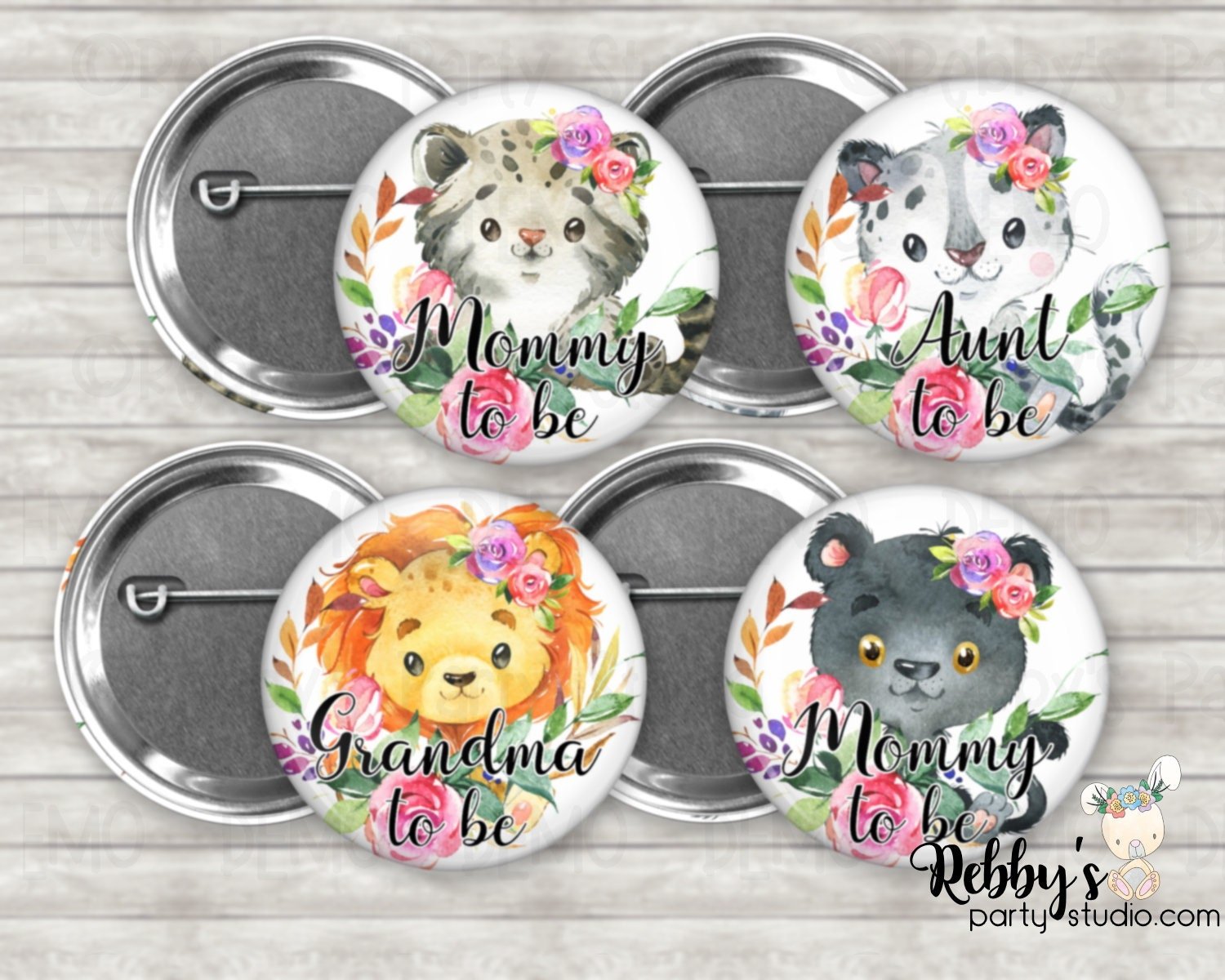 Wild Cats Baby Shower Pin: Personalized Family Name Badge