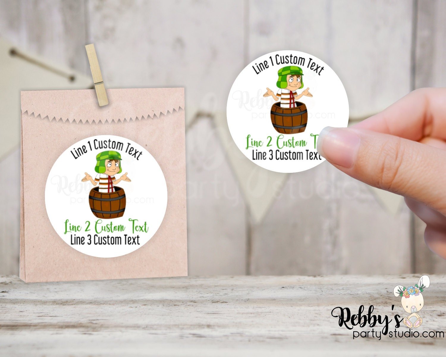 Personalized Round Stickers: Chavo Birthday - Party Favor Labels