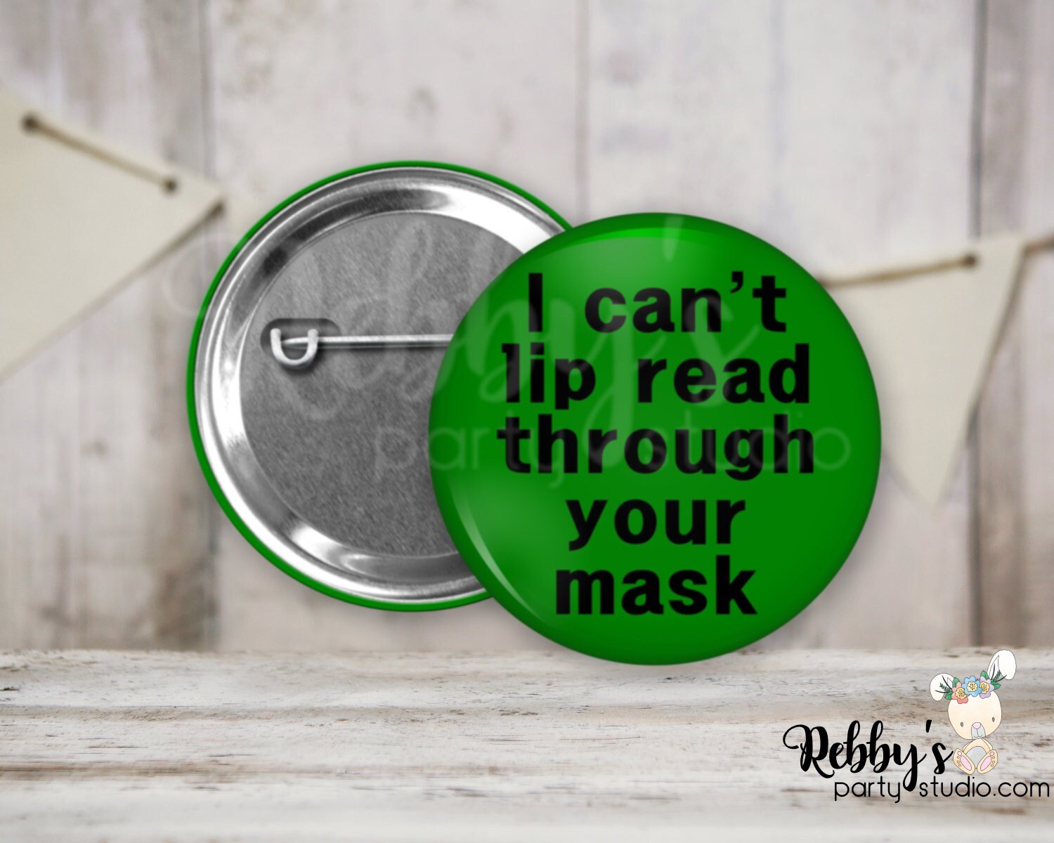 Hearing Impaired Pin Button: I Can't Lip Read Through Your Mask