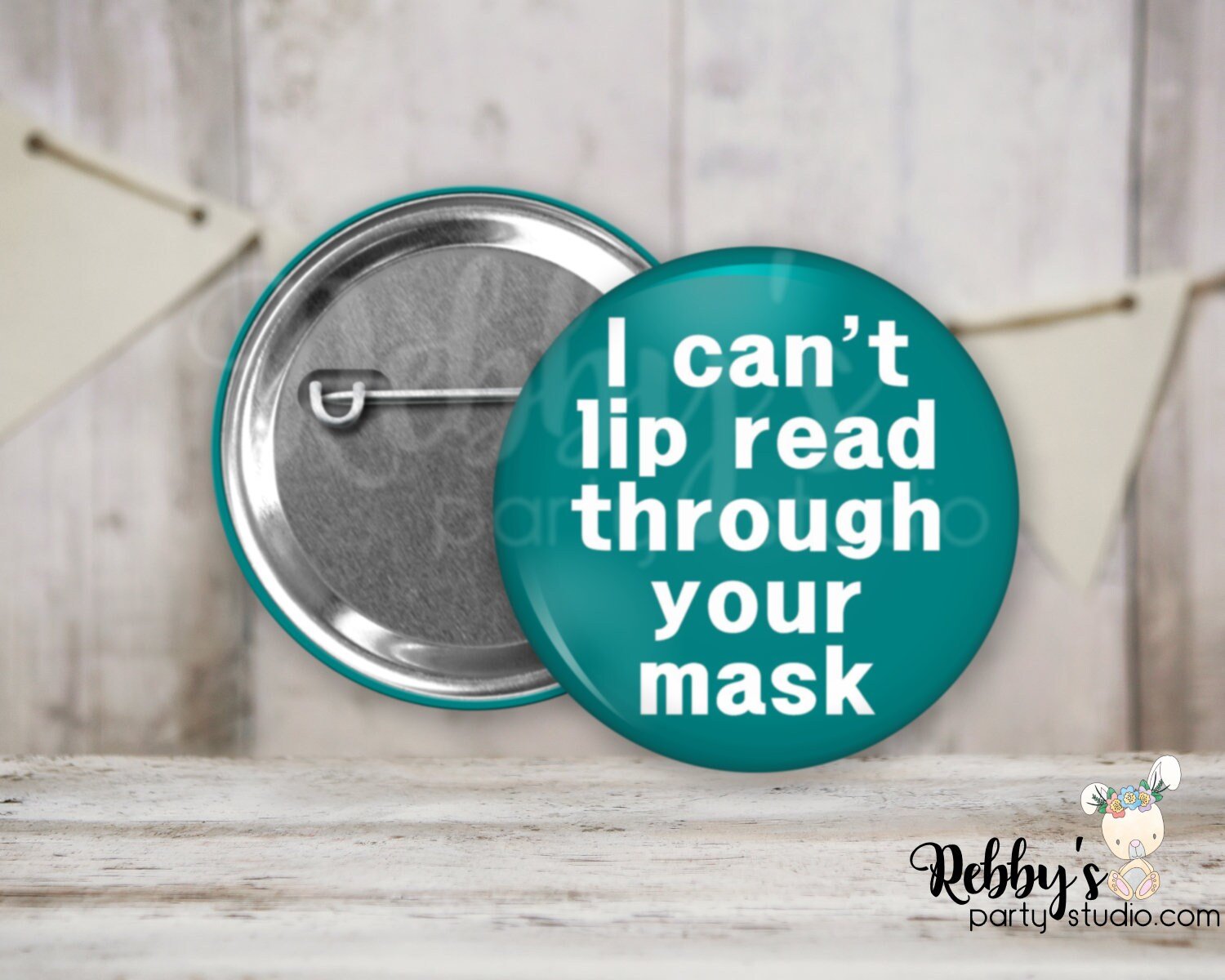 Hearing Impaired Pin Button: I Can't Lip Read Through Your Mask