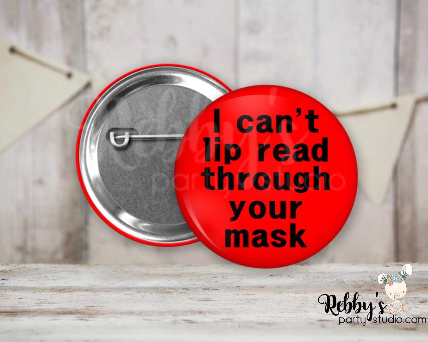 Hearing Impaired Pin Button: I Can't Lip Read Through Your Mask