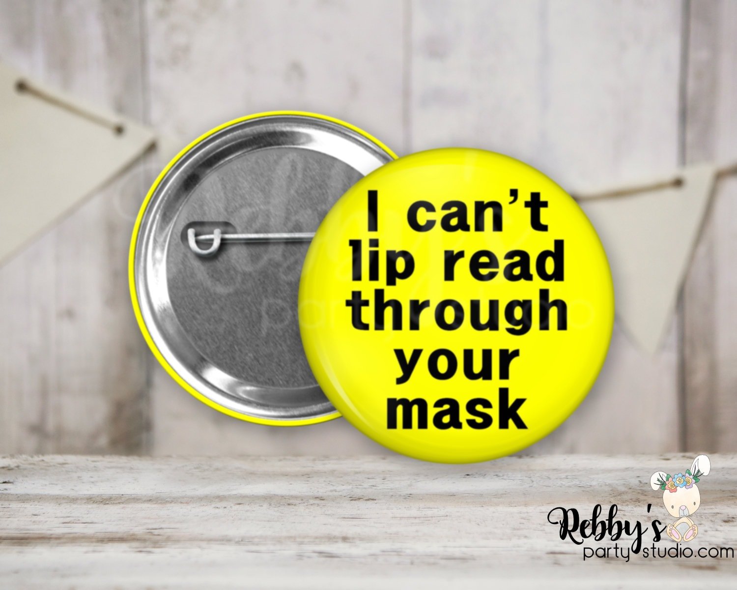 Hearing Impaired Pin Button: I Can't Lip Read Through Your Mask
