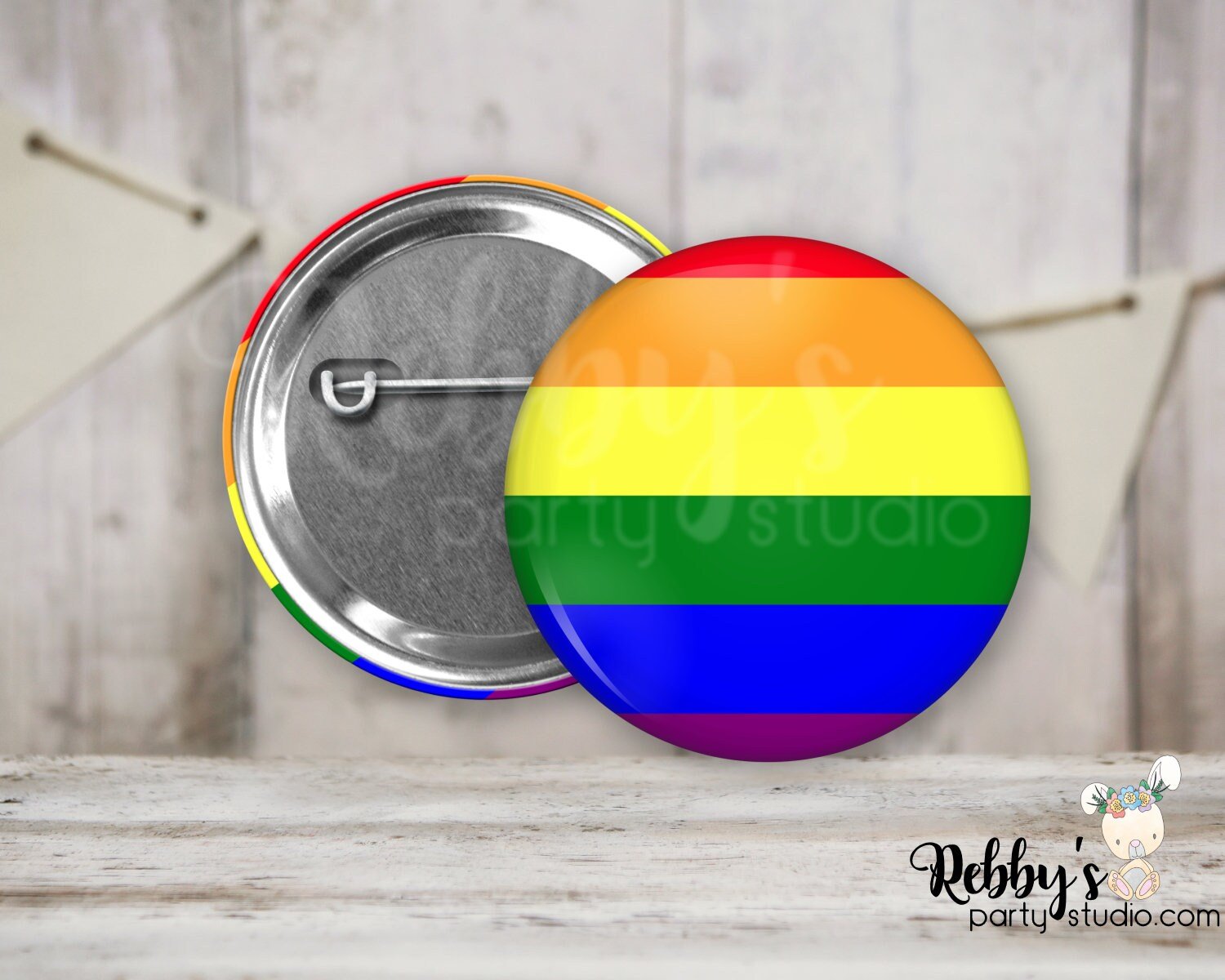 LGBT Pride Rainbow Flag Pinback Button: Handmade Pride Accessory