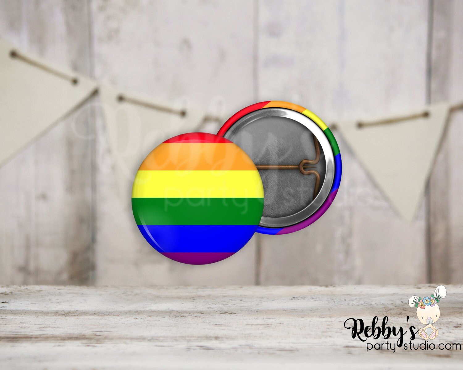 LGBT Pride Rainbow Flag Pinback Button: Handmade Pride Accessory