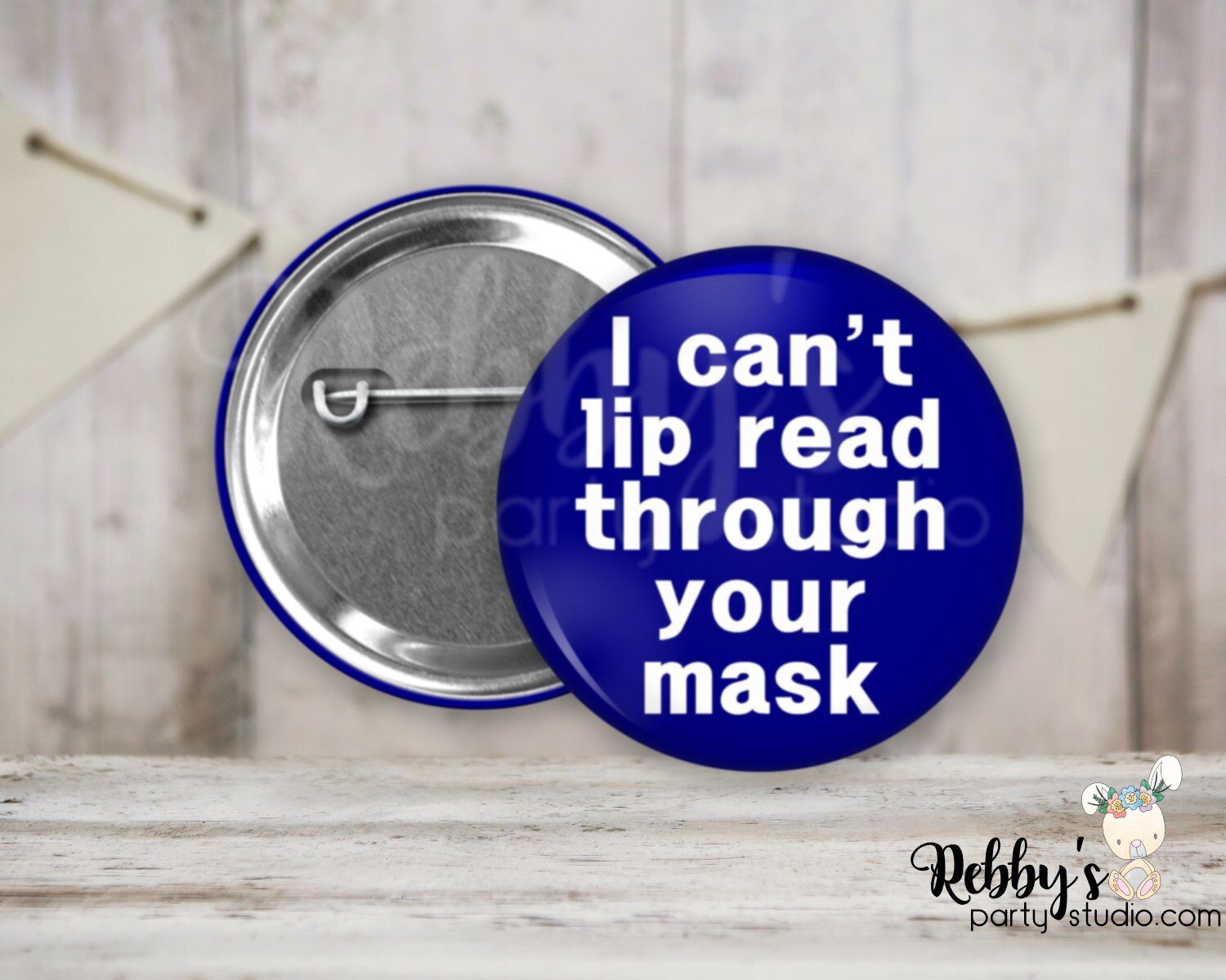 Hearing Impaired Pin Button: I Can't Lip Read Through Your Mask
