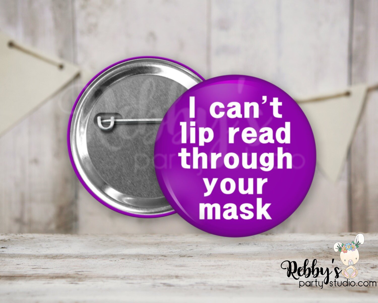 Hearing Impaired Pin Button: I Can't Lip Read Through Your Mask