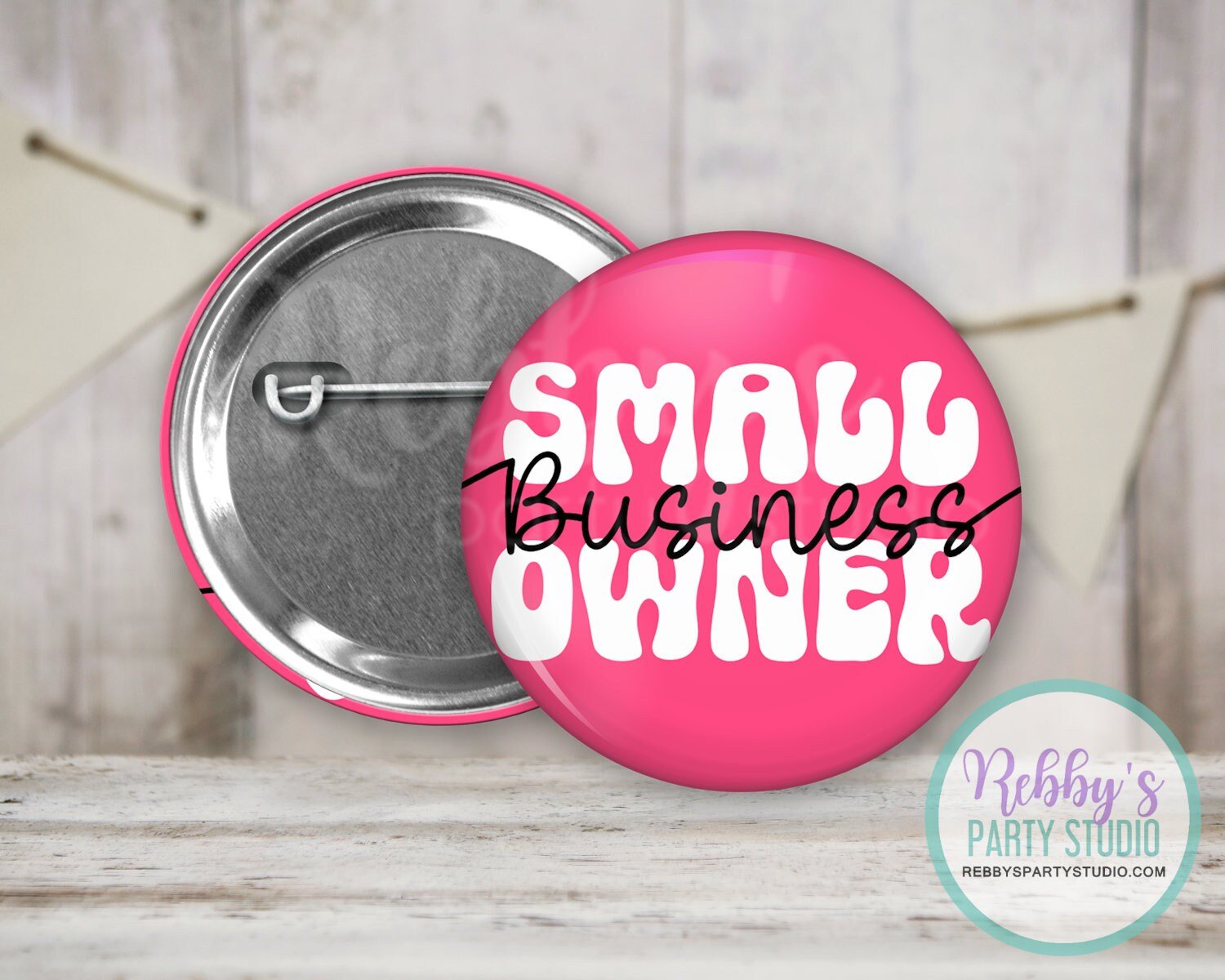 Small Business Owner Pin - Retro Style Button Badge