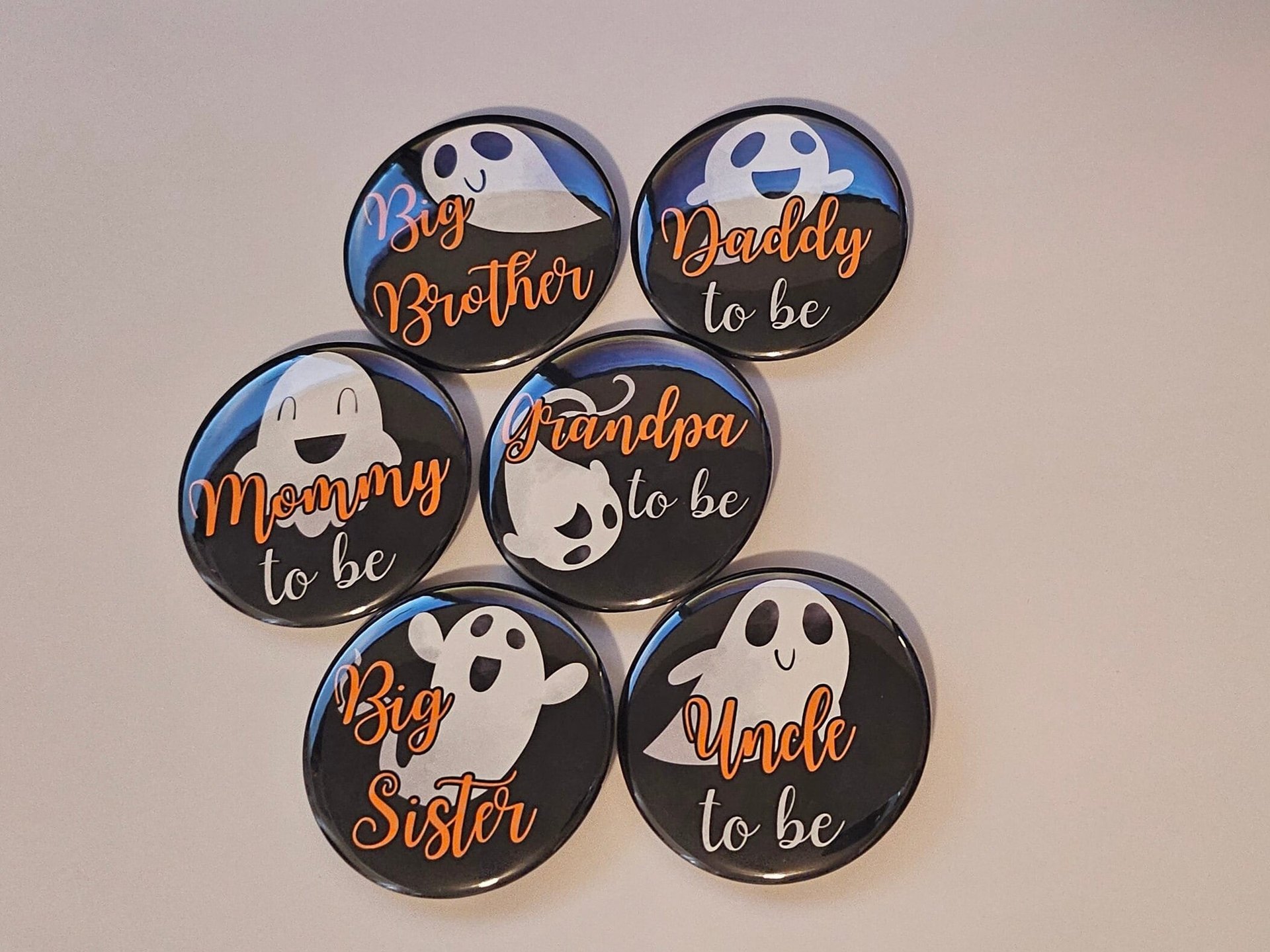 Little Boo Ghost Baby Shower Pinback Button: Personalized Party Favor
