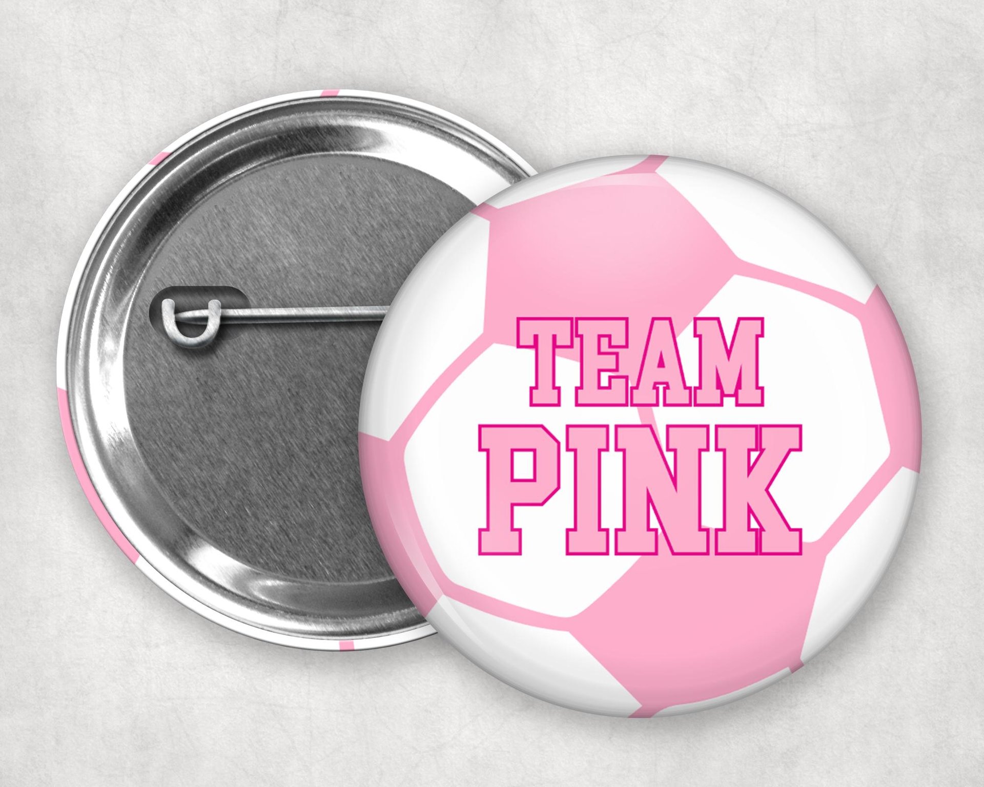 Soccer Ball Gender Reveal Pins: Team Pink vs Team Blue