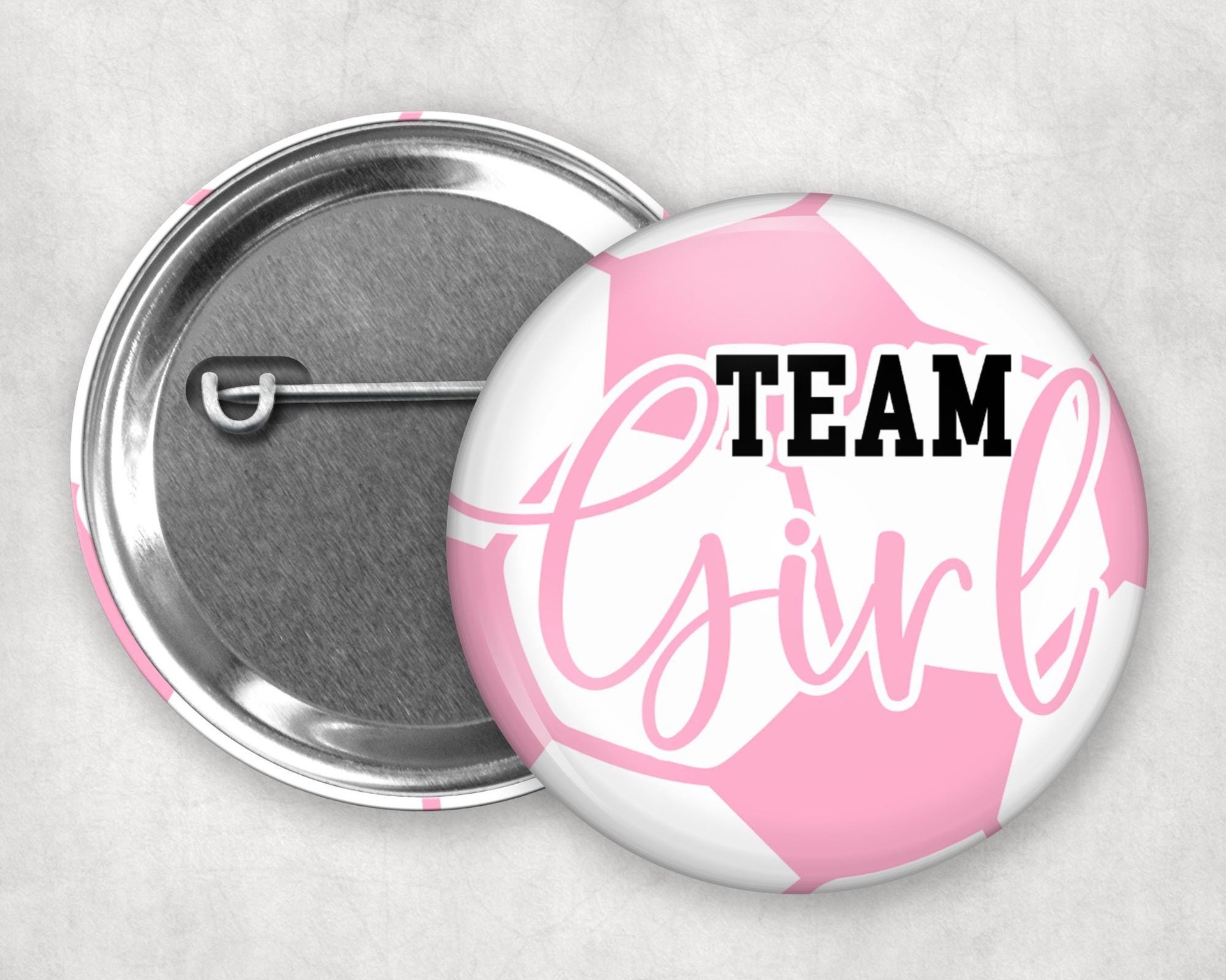 Soccer Gender Reveal Pins: Team Boy, Team Girl Party Favors