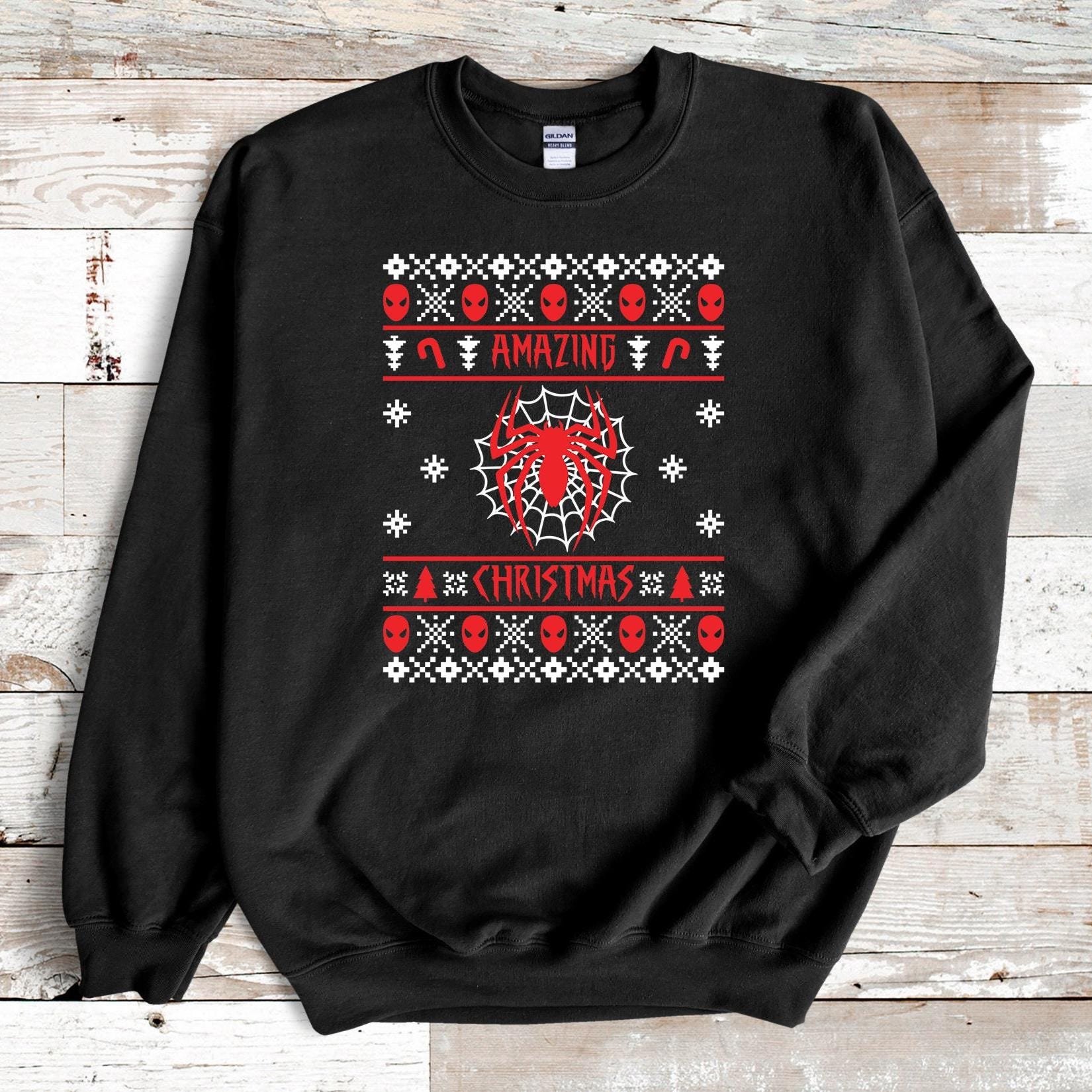Spider Web Ugly Christmas Sweater, Unisex Holiday Party Sweatshirt