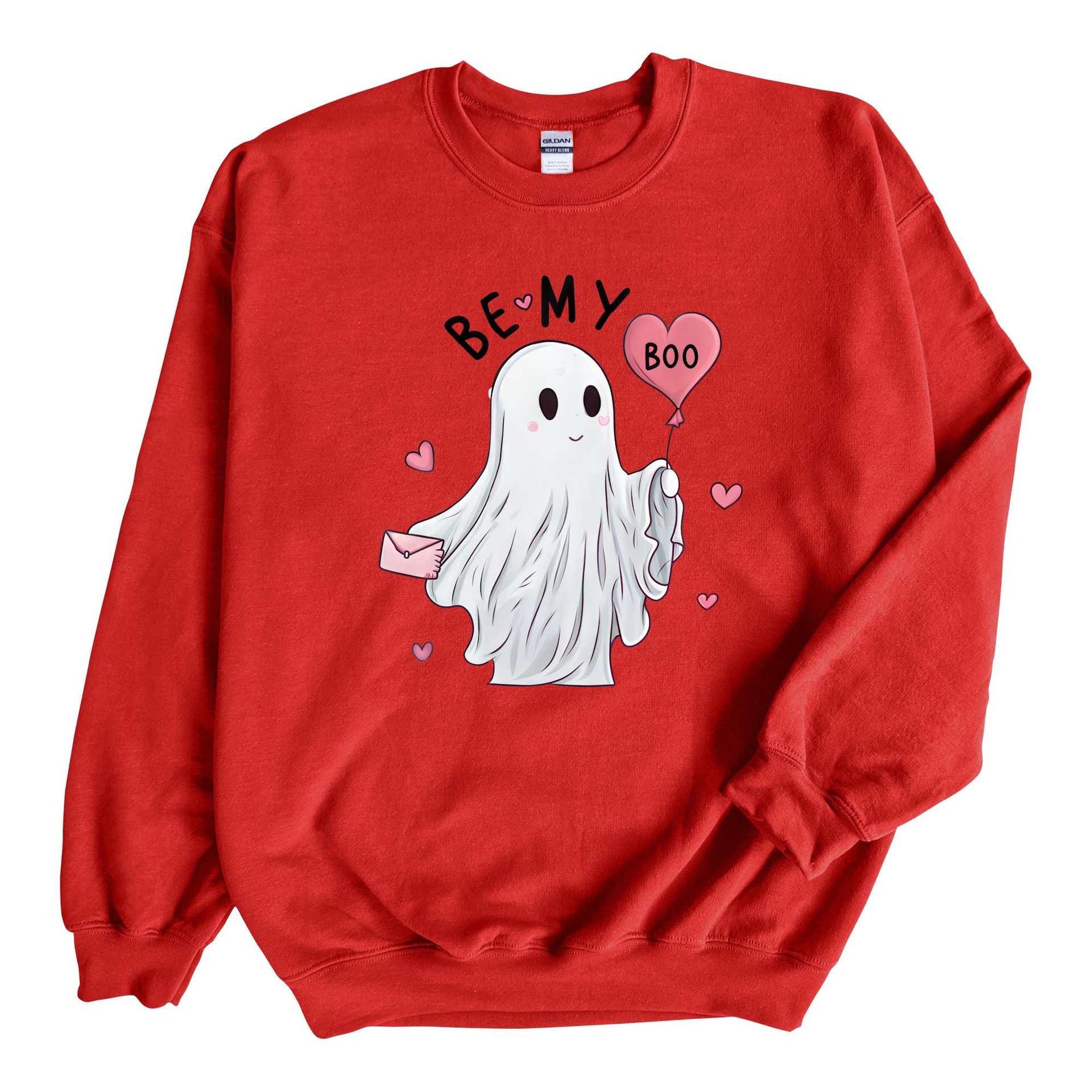 Be My Boo Ghost Crewneck Sweatshirt | Valentine Design | Unisex Gildan