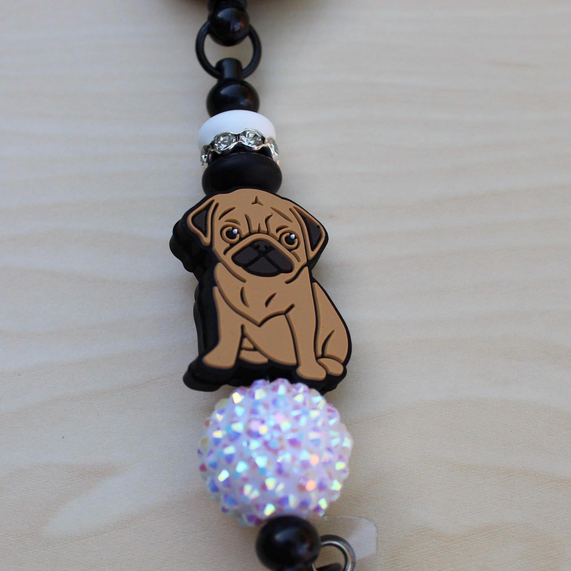 Beaded Badge Reel | Animal ID Holder | Retractable Clip | Nurse Teacher Work Accessory