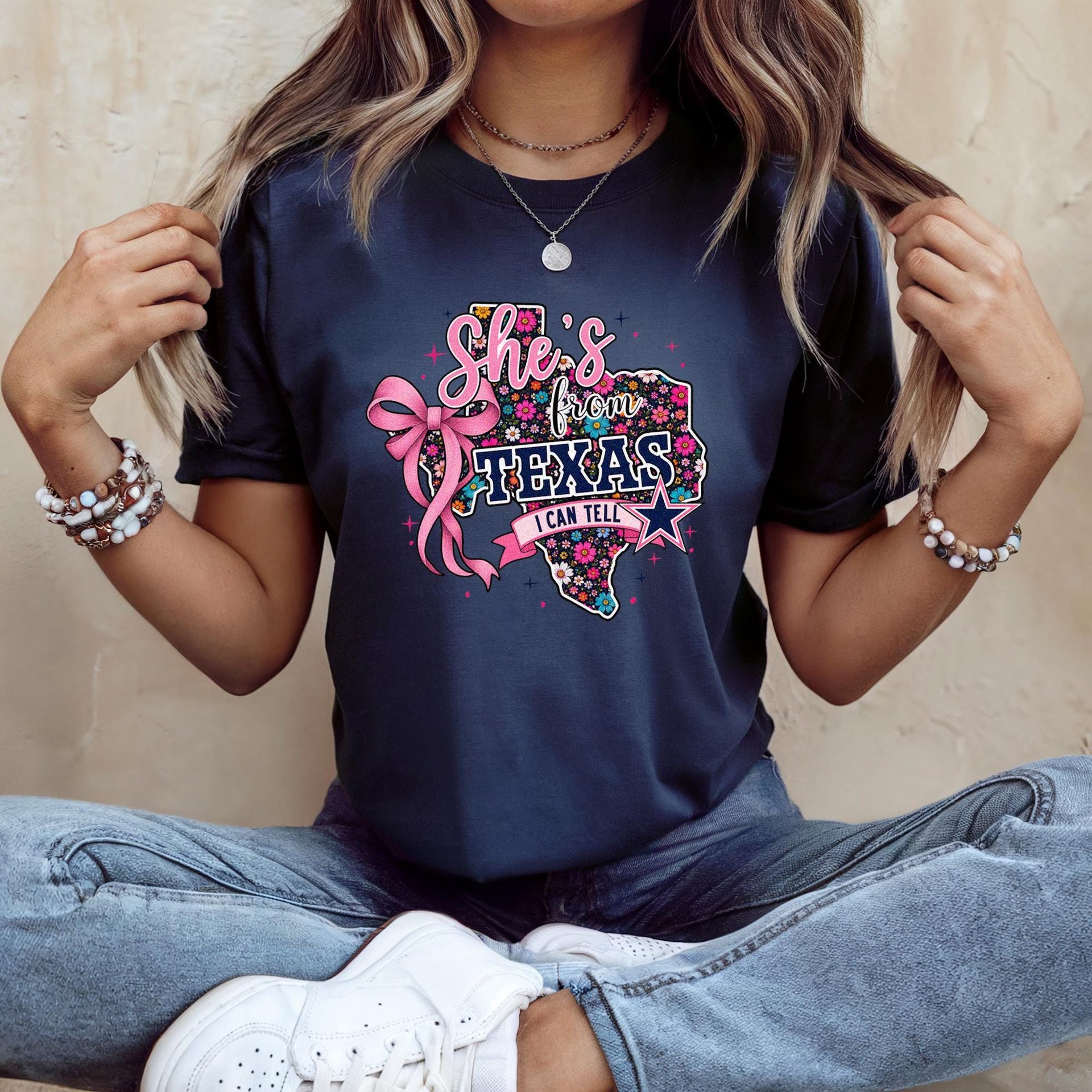She’s From Texas Graphic Tee, Floral Cowgirl Shirt