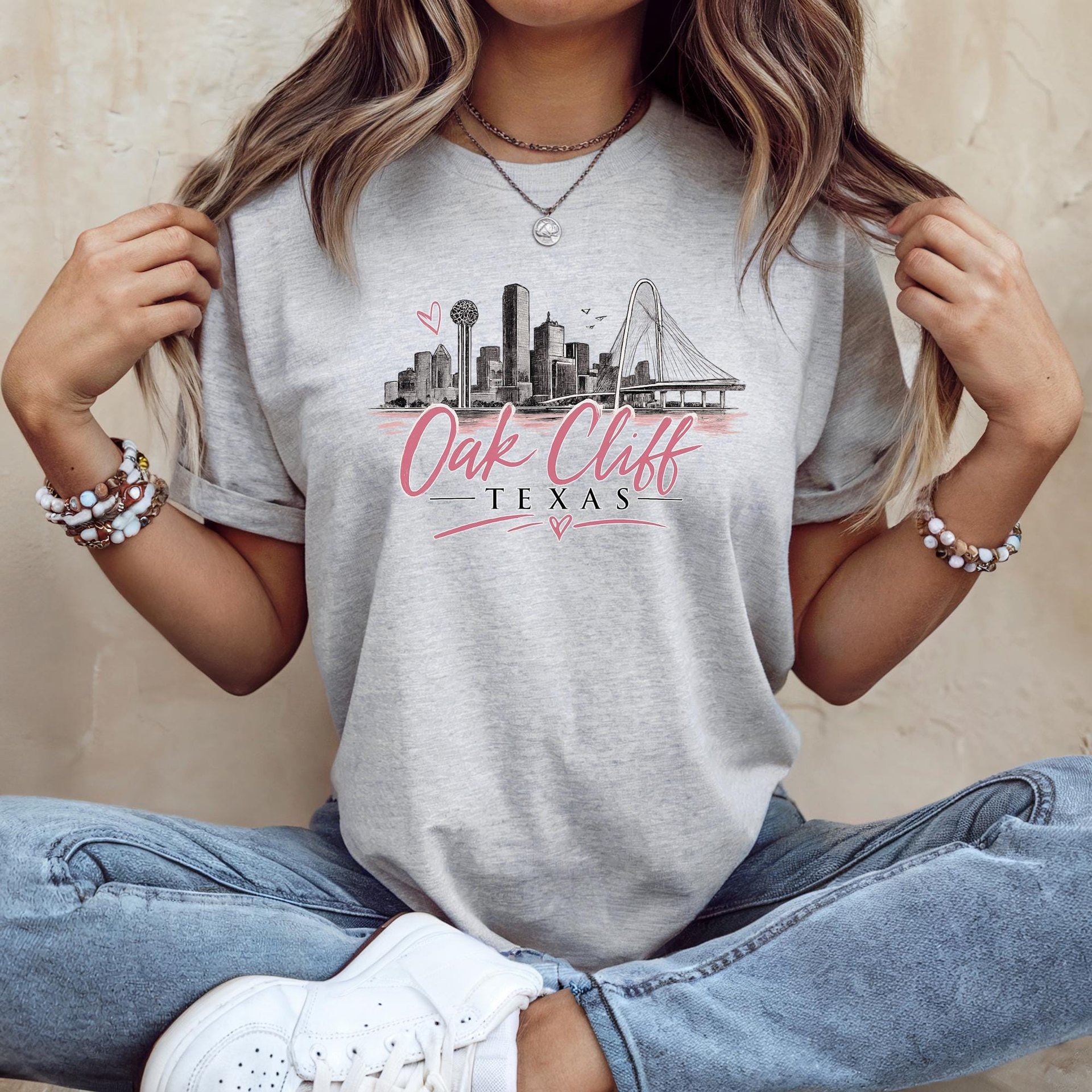 Oak Cliff Texas Graphic Tee, Dallas Skyline Shirt