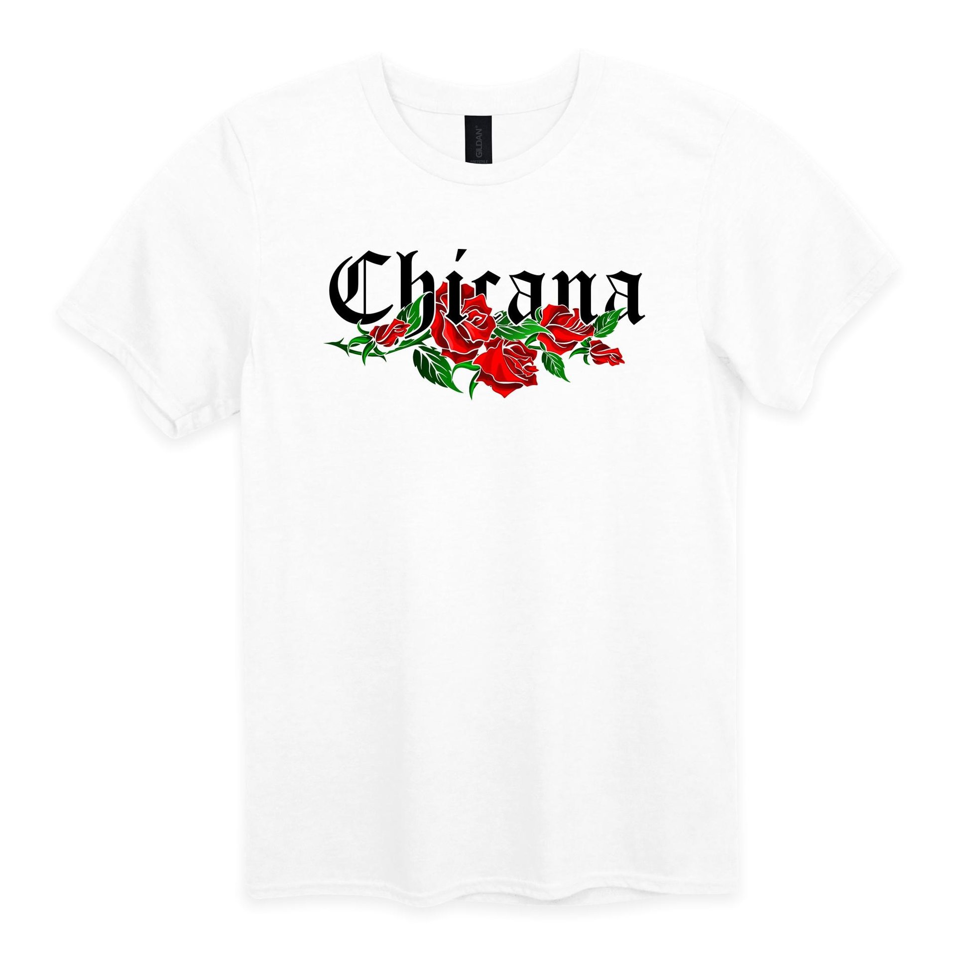 Chicana Red Roses Graphic T-Shirt