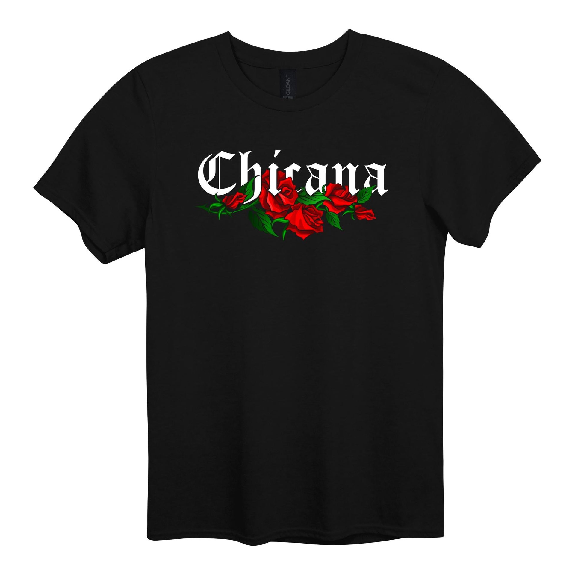 Chicana Red Roses Graphic T-Shirt