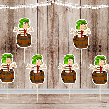 Chavo del Ocho Party - Set of 12 Chavo en el Barril Inspired Cupcake Toppers
