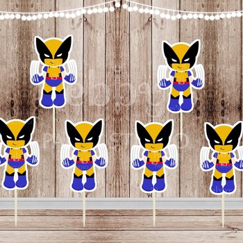 Action Superhero Boy Party - Set of 12 Wolverine Boys Inspired Cupcake Toppers