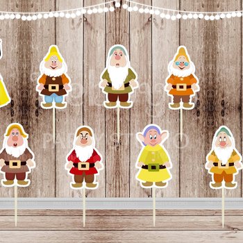 Snow White Cupcake Toppers: Handmade Party Decorations, Set of 16