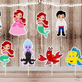 Mermaid Party - Set of 16 Assorted Mermaid and Friends Inspired Toppers