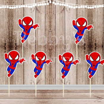 Action Superhero Boy Party - Set of 12 Spider-Boy Inspired Cupcake Toppers