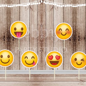 Emoji Party - Set of 12 Assorted 1.5" Emoji Inspired Small Cupcake Toppers