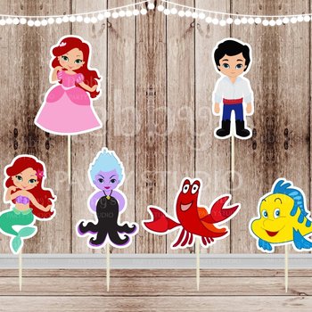 Mermaid Party - Set of 12 Assorted Mermaid and Friends Inspired Cupcake Toppers