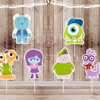 Monsters Theme Party - Set of 12 Assorted Monsters Inspired Cupcake Toppers