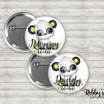 Panda Baby Shower Pin Button: Personalized Mommy To Be