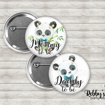 Panda Baby Shower Pin Button: Personalized Badges