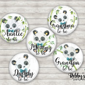 Panda Baby Shower Pin Button: Personalized Badges