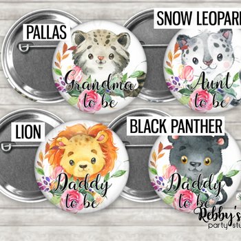 Wild Cats Baby Shower Pin: Personalized Family Member Button