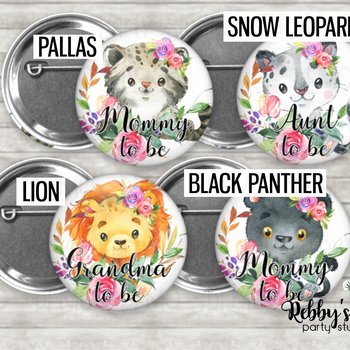 Wild Cats Baby Shower Pin: Personalized Family Name Badge
