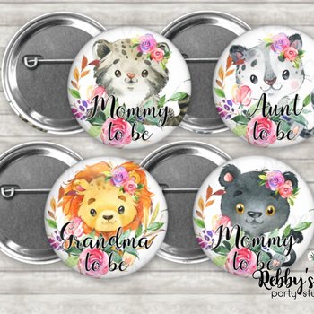 Wild Cats Baby Shower Pin: Personalized Family Name Badge
