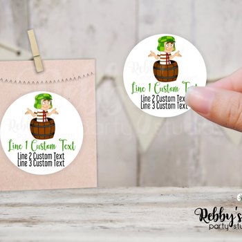 Chavo Birthday Stickers: Personalized Round Party Labels