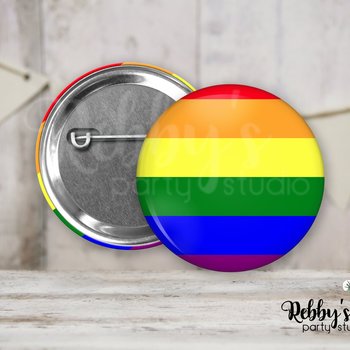 LGBT Pride Rainbow Flag Pinback Button: Handmade Pride Accessory