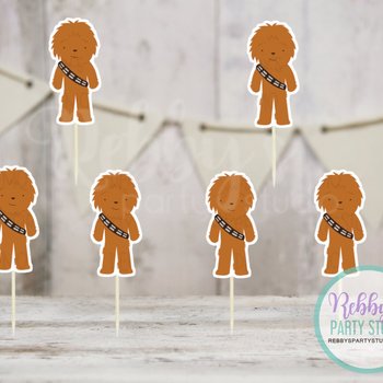 Space Wars Chewie Cupcake Toppers - Set of 12
