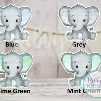 Elephant Cut Out Bundle, Blue Baby Shower Party Decor, Mixed Size Die Cuts