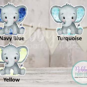 Elephant Cut Out Bundle, Blue Baby Shower Party Decor, Mixed Size Die Cuts