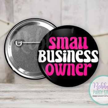 Small Business Owner Retro Pin Button Badge