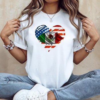 Mexican American Heart Graphic T-Shirt – USA & Mexico Flag Tee