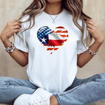Texan American Heart Graphic T-Shirt – USA & Texas Flag Tee