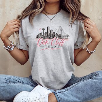 Oak Cliff Texas Graphic Tee, Dallas Skyline Shirt